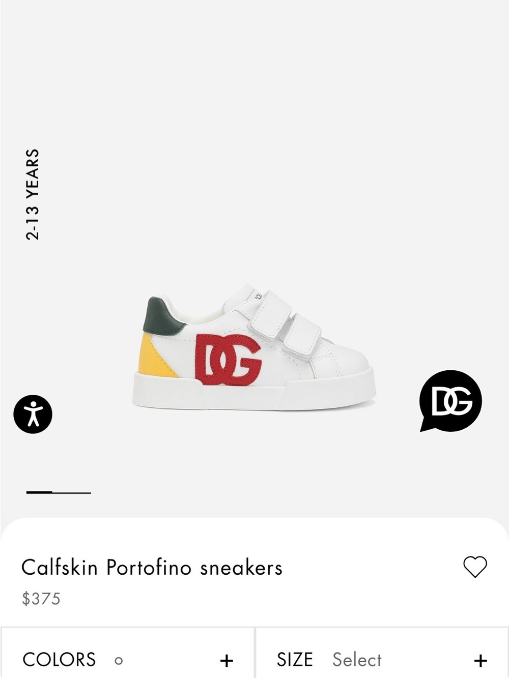 Dolce & Gabbana Kids Sneakers in White with Red and Yellow Accents